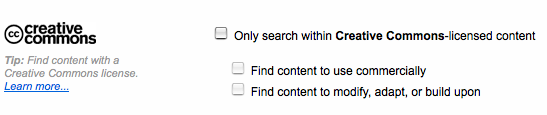 Flickr Advanced Search Creative Commons Option