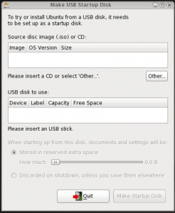 Ubuntu 8.10's Create a USB startup disk dialog