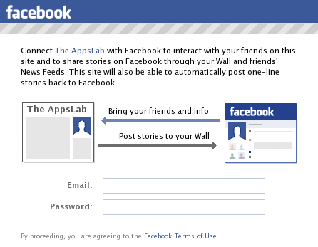The amazing Facebook Connect explanation window.