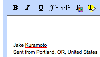 Location in Signature GMail Labs feature