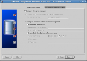 There's the Enterprise Manager configuration. There's the Enterprise Manager configuration.