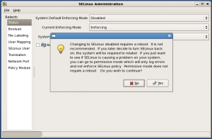 Disable SELinux