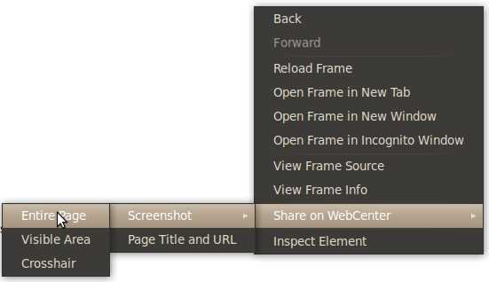 Chrome extension context menu