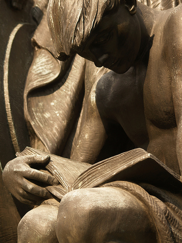 Young Man Reading: Detail Of Robert I. Aitken's 1933 Bronze Samuel Gompers Memorial (Washington, DC)