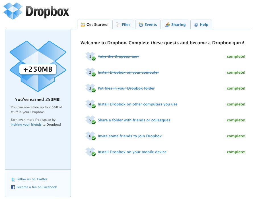 Questing on Dropbox